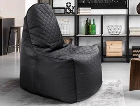 Sedací vak Gamer Nest, čierna látka/čierna ekokoža%