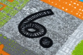 Koberec JUMPY Patchwork sivý/pomarančový/nebeský