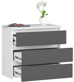 Komoda CL3 60 cm bílá/grafitově šedá