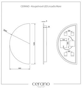 Cerano Mare, LED kúpeľňové zrkadlo 60x120 cm, CER-CER-476693