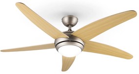 Bolero, stropný ventilátor so svietidlom, 55 W, 134 cm, diaľkový ovládač, javorové ramená