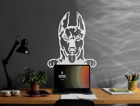 drevko Drevený obraz na stenu Doberman Rozmer obrazu: 44,5 x 38,5 cm, Farba dekorácie: Čierna