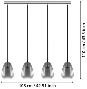 Eglo 98616 - Luster na lanku ALOBRASE 4xE27/40W/230V