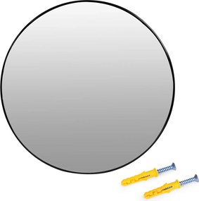 Okrúhle nástenné zrkadlo KOKO 80 cm čierne