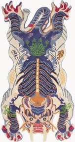 Ručne všívaný vlnený koberec Dragon