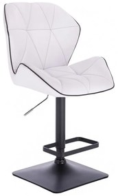 LuxuryForm DESIGN Barová stolička MILANO MAX na čiernej hranatej podstave - biela