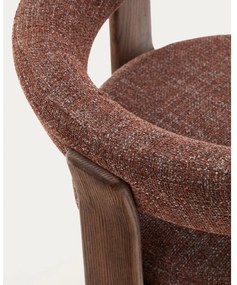 Hnedé jedálenské kreslo s podrúčkami z jaseňového dreva Granite – Kave Home