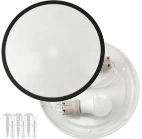 ECOLIGHT Okrúhly LED stropný panel - 2xE27 - čierny