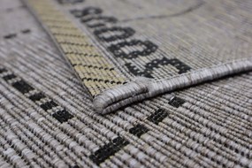 Devos Caby (DC Carpets), Kusový koberec FLOORLUX Silver / Black 20008 Spoltex – na von aj na doma, 120x170, šedá, chodba / predsieň