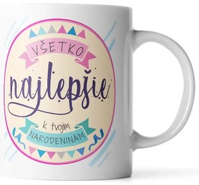 Sablio Hrnček Všetko najlepšie k narodeninám - 200 ml - espresso