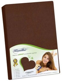 Bellatex Jersey prestieradlo tmavohnedá