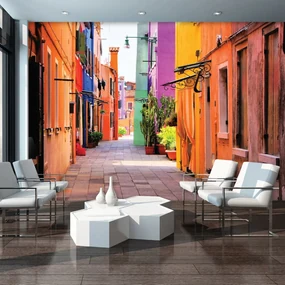 Fototapeta - Benátky - ulica Burano (152,5x104 cm)