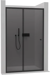 Cerano Varone, posuvné sprchové posuvné dvere 90x195 cm, 6mm šedé sklo, čierny profil, CER-CER-429523