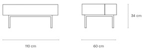 Konferenčný stolík so zásuvkami arista čierny 110 x 60 MUZZA
