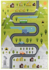 Detský koberec KIDS-35 Crystal Print sivý obdĺžnikový – hry a vozidlá Rozmer: 80x150 cm