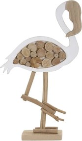 Drevená dekorácia Flamingo Nature 56 cm hnedá