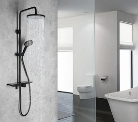 Aqualine Aqualine, MARCO sprchový stĺp s pákovou batériou, čierna matná, SL210B
