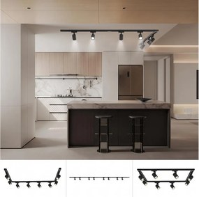 BRILAGI - Bodové svietidlo v lištovom systéme HUSKY 8xGU10/10W/230V 300 cm čierna