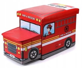 Úložný box na hračky, hasičské auto - červená