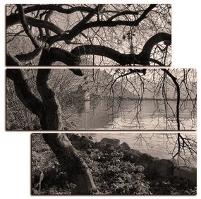 Obraz na plátne - Jeseň pri jazere - štvorec 3198QD (105x105 cm)