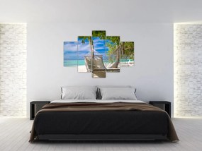Obraz - Hojdacia sieť na pláži (150x105 cm)