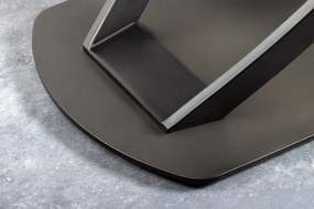 Jedálenský stôl INCEPTION 130-190 cm rozkladací oválny keramický vrch s bielym mramorovým vzhľadom