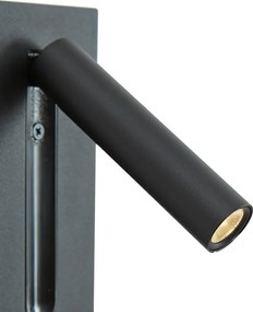 Sada 2 moderných nástenných svietidiel čierna vrátane LED - Plaza