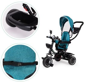 Trojkolka, kočík zelenomodrej farby Ecotoys