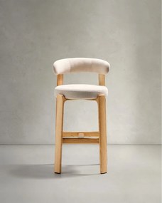 Béžová/v svetlo prírodnej farbe barová stolička z jaseňového dreva (výška sedadla 75 cm) Granite – Kave Home