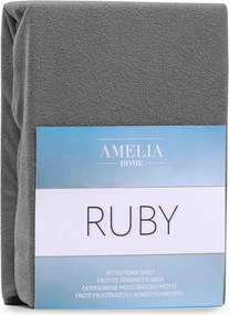Froté prestieradlo s gumou AmeliaHome Ruby grafitové