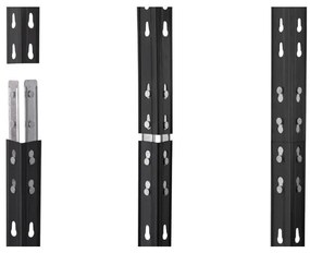 Kovový regál RIVET s drevenou HDF policou,180x90x45cm, 5 políc, 450 kg na policu,  antracitová hladká štruktúra