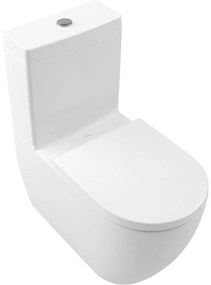 VILLEROY &amp; BOCH Subway 3.0 WC misa kombi s TwistFlush, s hlbokým splachovaním bez vnútorného okraja, zadný odpad, 370 x 710 mm, biela alpská, s povrchom CeramicPlus, 4672T0R1