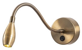 Nástenné LED svietidlo čítacie retro zlaté