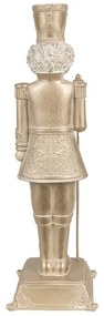 Zlatá antik vianočné dekorácie socha Luskáčik - 10*10*32cm