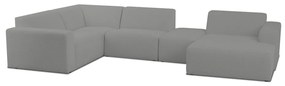 Sivá rohová pohovka z textílie buklé (do "U") Roxy – Scandic