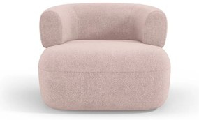 Svetloružové kreslo z textílie buklé Jenny – Micadoni Home