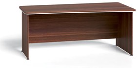 Rohový kancelársky písací stôl ARRISTO LUX, oblúk pravý, 1800 mm, orech