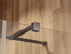 Besco Štvorcový sprchový kút PIXA GUN METAL SQ 90x90, výška 195 cm - bez vaničky BESCO-Orientácia: Ľavá