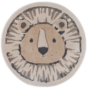 Detský koberček Adventures 105966 Cream Grey kruh, 100x100 (priemer) kruh, šedá, detská izba, Hanse Home