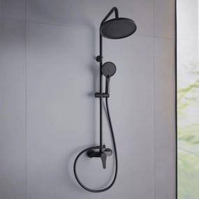 Invena Kalymnos, sprchová súprava s pákovou batériou, čierna matná, INV-AU-28-004-V