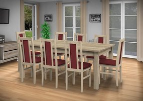 Nabytekmorava Jedálenský set Brooklyn pre 8 osôb, stôl 190x115 cm farba lamina: orech 729, čalúnenie vo farbe: SCALA šedá 92