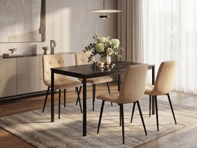 Hnedá jedálenská stolička LIBRA s čiernymi nohami