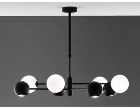 Jupiter 1998 - Luster na tyči MOKA 4xGU10/10W/230V + 4xG9/10W/230V čierna/biela