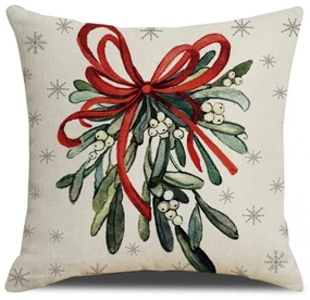 Vianočný povlak na vankúš MISTLETOE 45x45 cm, farebný