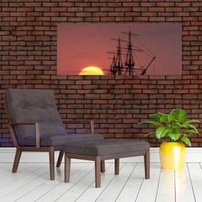 Obraz - Stredoveká loď (120x50 cm)