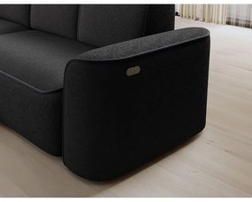 Antracitová rohová pohovka z textílie buklé (ľavý roh/s leňoškou) Ume – ELTAP