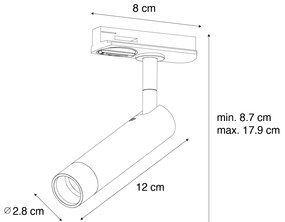 Moderný reflektor biely pre 1-fázový koľajnicový systém - Iconic Ivy
