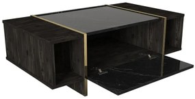 Konferenčný stolík VEYRON 37,3x103,8 cm čierna/zlatá