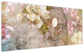 Obraz - Kvetinový ornament (120x50 cm)