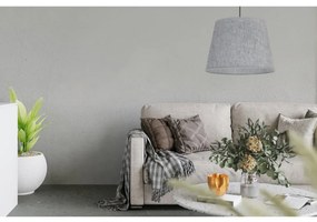 Závesné svietidlo Len, 1x šedé textilné tienidlo, (fi 38 cm), b